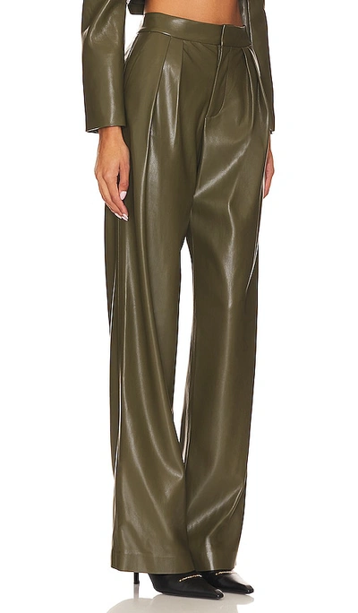 Shop Alice And Olivia Pompey Faux Leather Pant In Olive