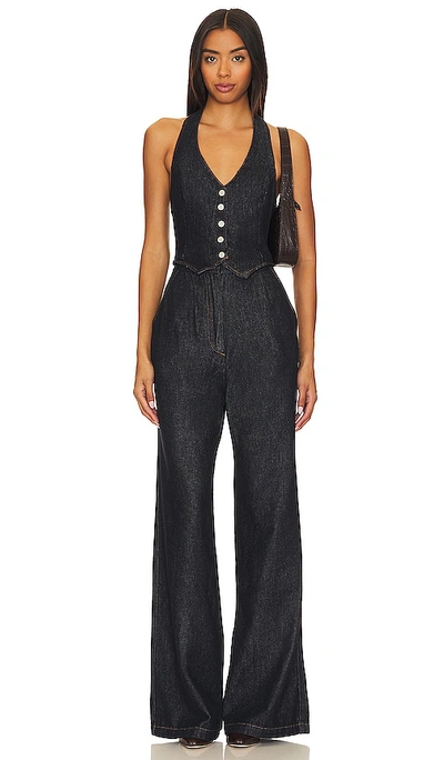 Shop Amanda Uprichard X Revolve Isadore Denim Jumpsuit In Blue