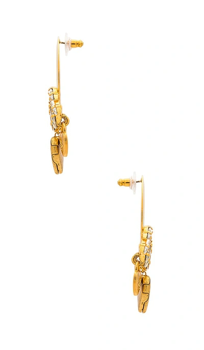 Shop Elizabeth Cole Zinnia Earrings In Metallic Gold