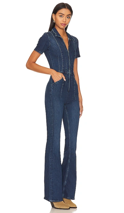 Shop Free People X We The Free Jayde Flare Jumpsuit In Blue