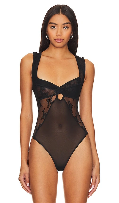 Shop Free People X Intimately Fp Sheer Things Bodysuit In Black