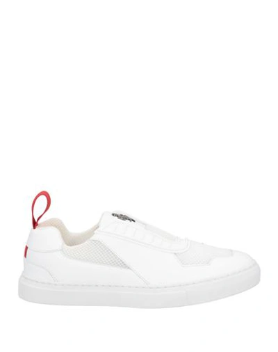 Ferrari Man Sneakers White Size 7 Soft Leather, Textile Fibers In White