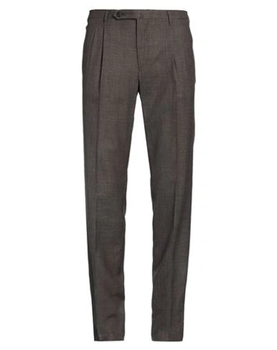 Shop Rota Man Pants Dark Brown Size 38 Wool, Silk, Linen