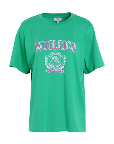Shop Woolrich Ivy T-shirt Woman T-shirt Green Size L Cotton