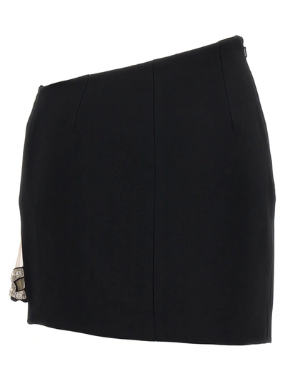 Shop David Koma 3d Crystal Chain Mini Skirts Black