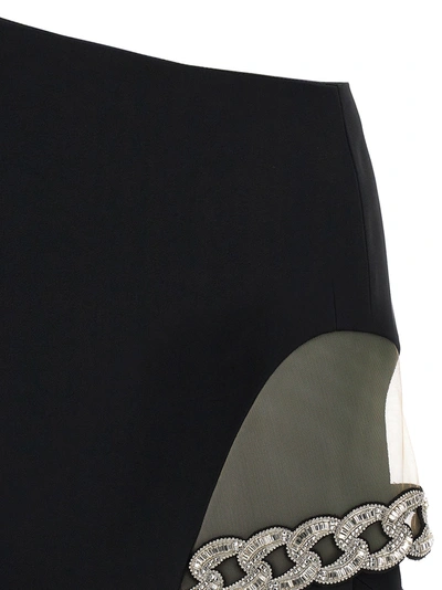 Shop David Koma 3d Crystal Chain Mini Skirts Black