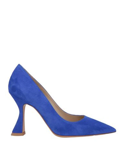 Shop Deimille Woman Pumps Bright Blue Size 7 Soft Leather
