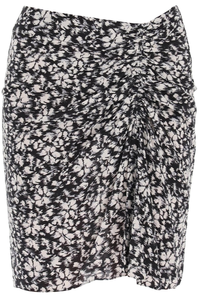Shop Marant Etoile Angelica Viscose Mini Skirt In Black,white