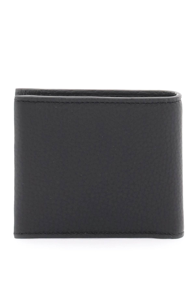 Shop Zegna Leather Bifold Wallet In Black