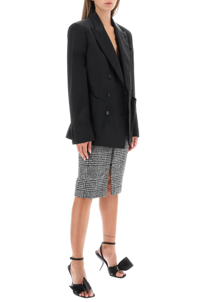 Shop Tom Ford Prince Of Wales Pencil Skirt In White,black