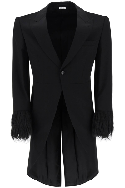 Shop Comme Des Garçons Homme Deux Tailcoat With Eco-fur Inserts In Black