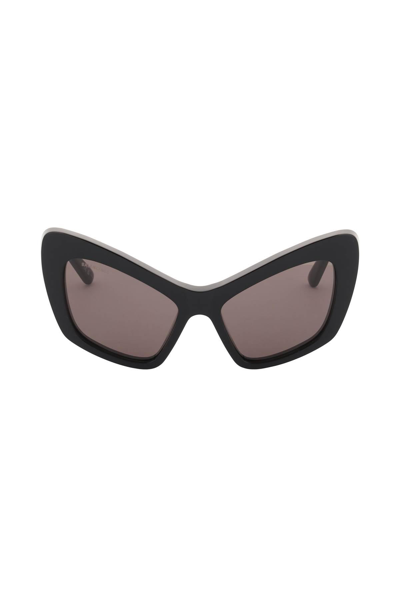 Shop Balenciaga Monaco Cat Sunglasses In Black