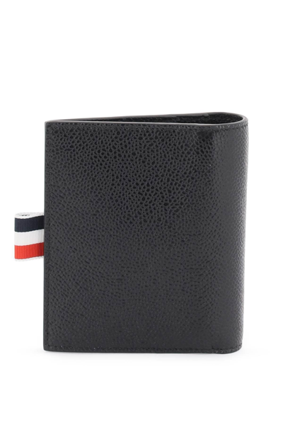 Shop Thom Browne Leather Crossbody Card Holder In Black