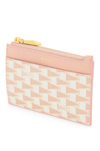 Shop Bally Pennant Cardholder In White,pink