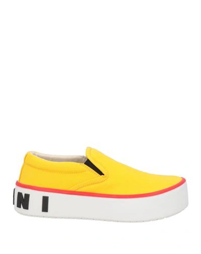 Shop Marni Woman Sneakers Ocher Size 11 Textile Fibers In Yellow