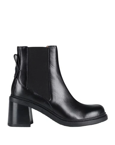 Shop See By Chloé Woman Ankle Boots Black Size 8 Calfskin