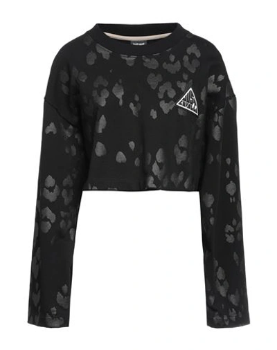 Shop Just Cavalli Woman Sweatshirt Black Size Xxl Cotton, Elastane