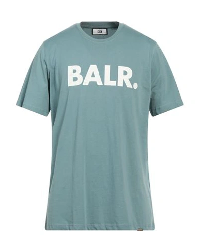 Shop Balr. Man T-shirt Pastel Blue Size Xxl Organic Cotton