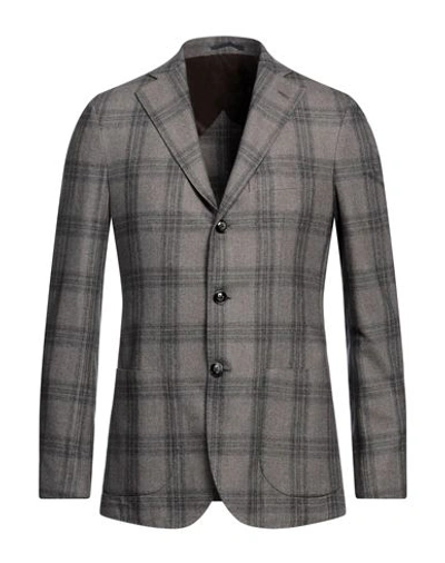 Barba Napoli Man Blazer Taupe Size 42 Virgin Wool, Cotton, Silk In Grey