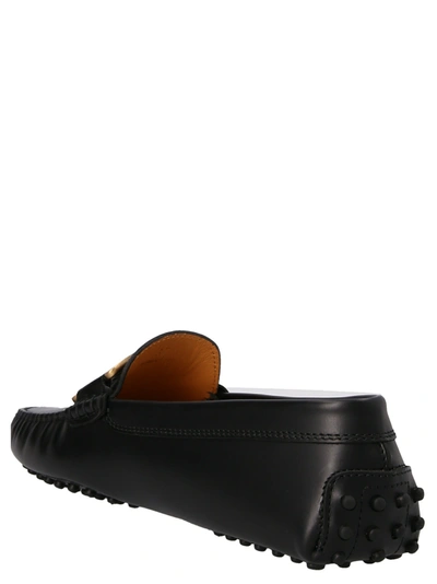 Shop Tod's Gommini Catena Loafers Black