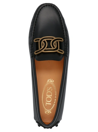 Shop Tod's Gommini Catena Loafers Black