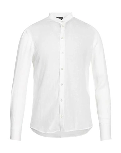 Shop Emporio Armani Man Shirt White Size Xs Linen