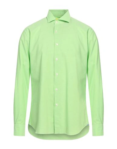 Shop Xacus Man Shirt Acid Green Size 17 ½ Cotton, Polyester
