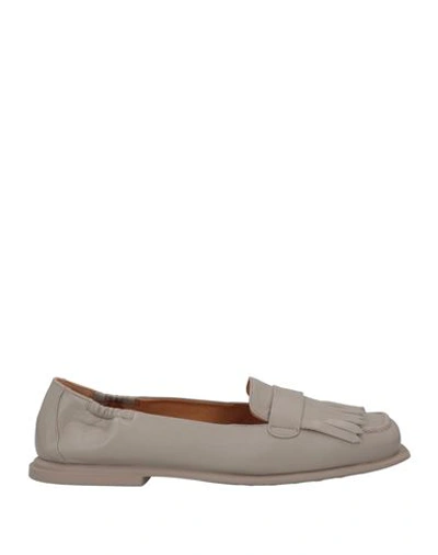 Shop Pomme D'or Woman Loafers Light Grey Size 7 Soft Leather