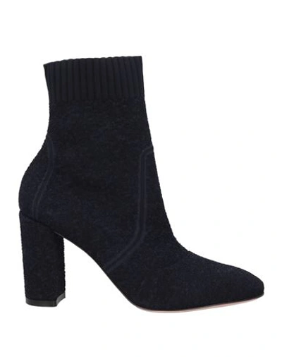 Shop Gianvito Rossi Woman Ankle Boots Navy Blue Size 8 Textile Fibers