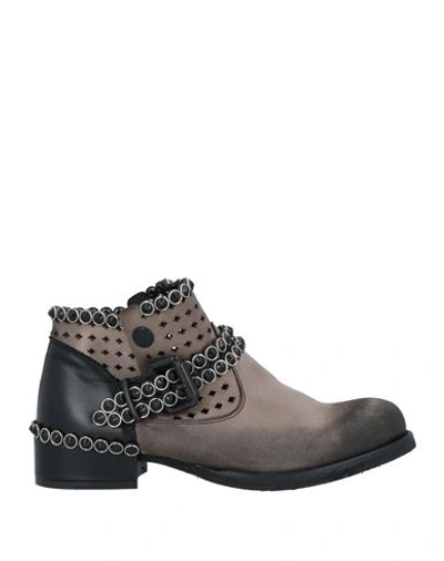 Shop Metisse Woman Ankle Boots Dove Grey Size 8 Soft Leather, Textile Fibers