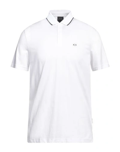 Shop Armani Exchange Man Polo Shirt White Size M Cotton