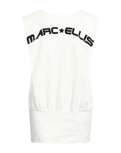 Shop Marc Ellis Woman Mini Dress White Size M Cotton, Elastane