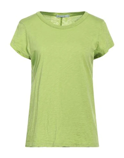 Shop Michael Stars Woman T-shirt Green Size Onesize Supima