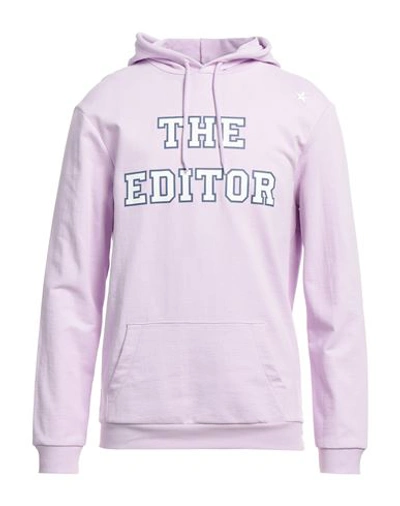 Shop The Editor Man Sweatshirt Lilac Size Xxl Cotton, Polyester In Purple