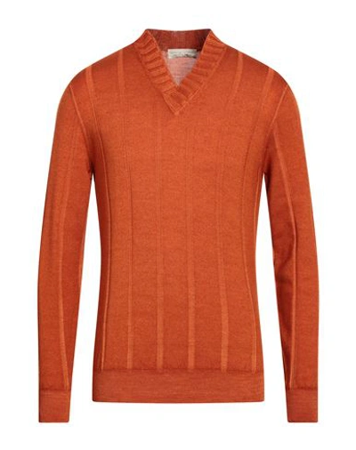 Shop Filippo De Laurentiis Man Sweater Orange Size 46 Merino Wool