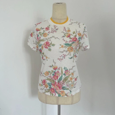 Pre-owned Zimmermann White Floral Print Cotton T Shirt