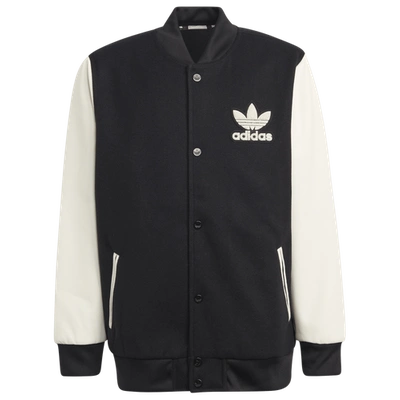 Shop Adidas Originals Boys  Varsity Jacket In Black/white