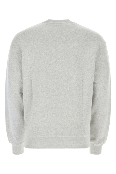 Shop Maison Kitsuné Melange Grey Cotton Sweatshirt In Light Grey Melange
