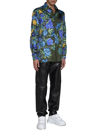 Shop Versace Shirt In Khaki Multicolor