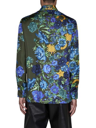 Shop Versace Shirt In Khaki Multicolor