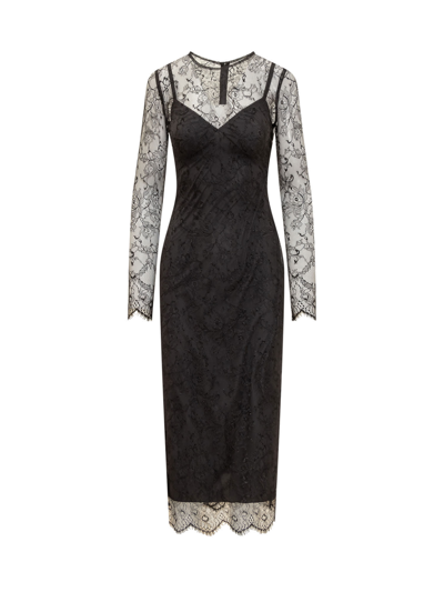 Shop Dolce & Gabbana Lace Dress In Nero