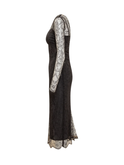 Shop Dolce & Gabbana Lace Dress In Nero