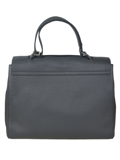 Shop Orciani Logo Flap Tote In Piombo