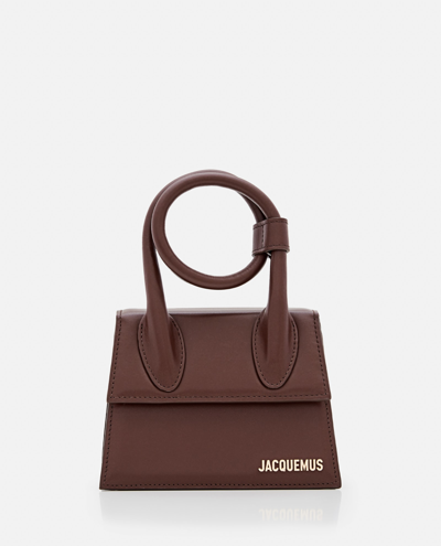 Shop Jacquemus Le Chiquito Noeud Leather Shoulder Bag In Brown