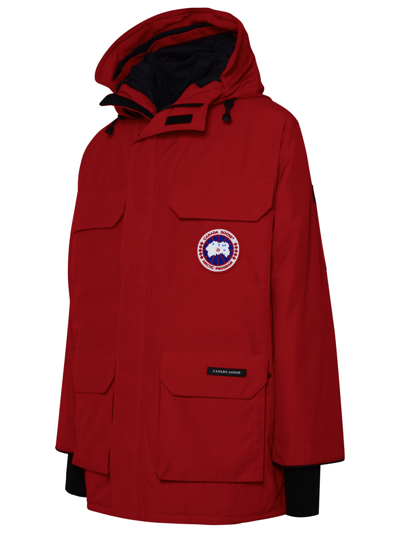 Shop Canada Goose Expedition Red Cotton Blend Parka