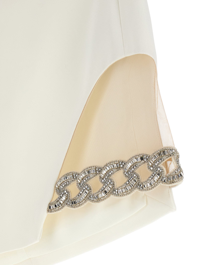Shop David Koma 3d Crystal Chain Mini Skirt In White