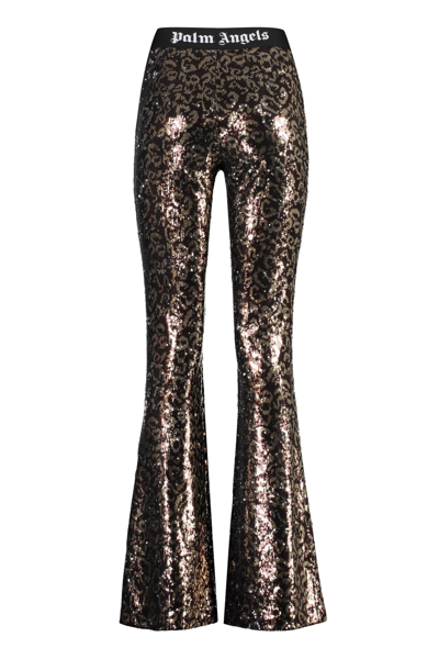 Shop Palm Angels Sequined Trousers In Animalier