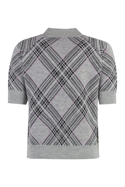 Giuseppe Di Morabito Argyle Intarsia-knit Merino Wool Jumper In Grey