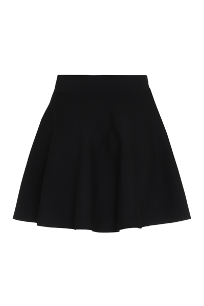 Shop Nina Ricci Knitted Mini Skirt In Black