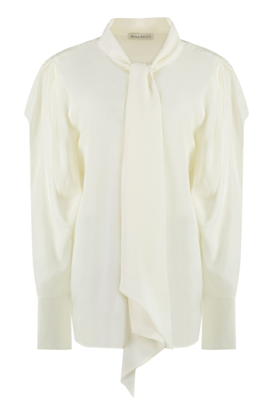 Shop Nina Ricci Crêpe-silk Shirt In Ivory